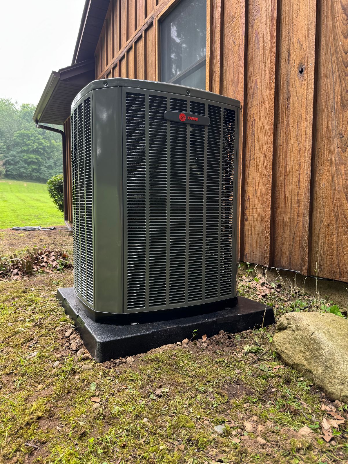 Trane 17 SEER2 multi-stage air conditioner installed at a Bellville, Ohio home