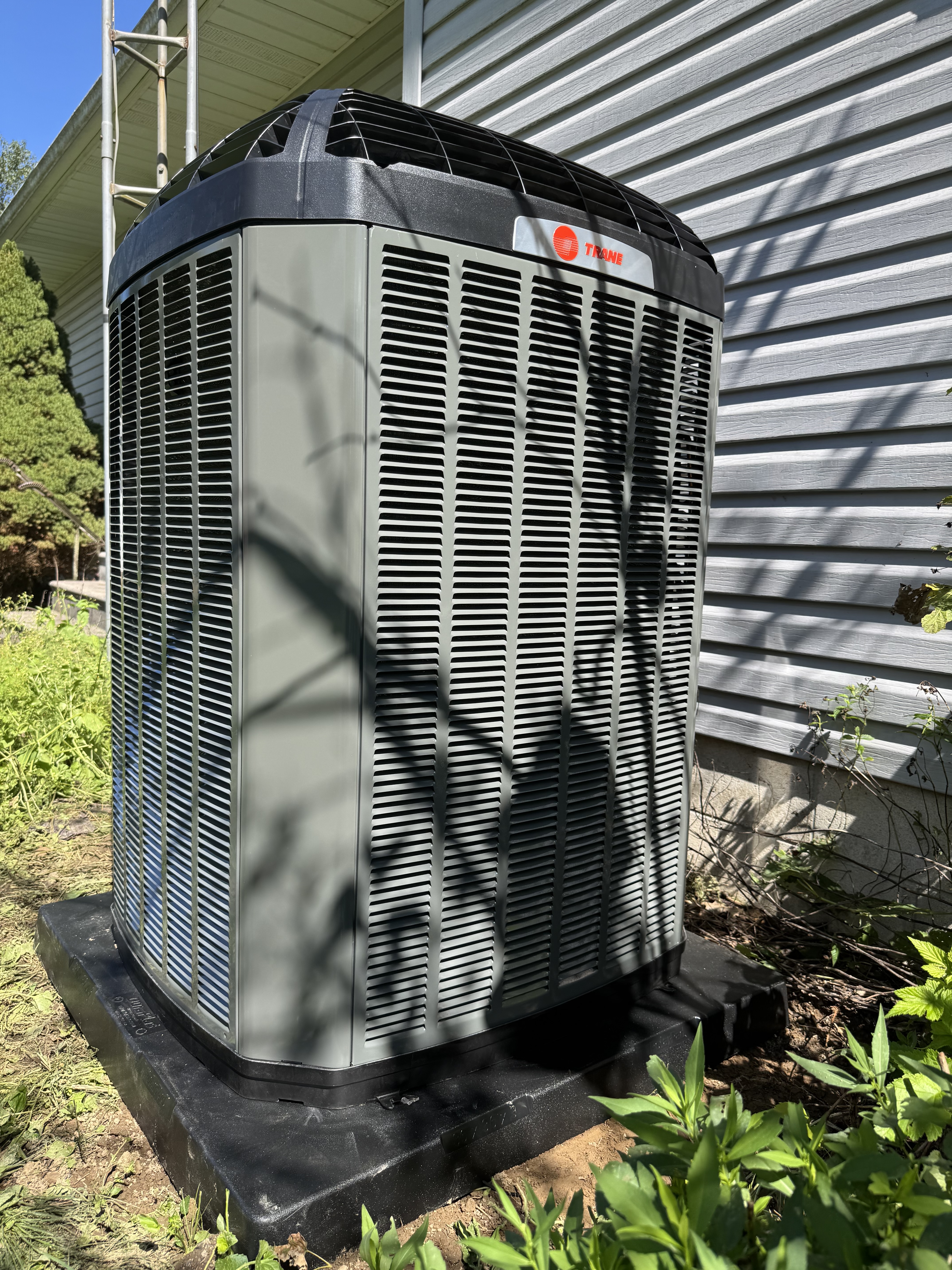 Trane 17 SEER2 multi-stage air conditioner installed at a Danville, Ohio home