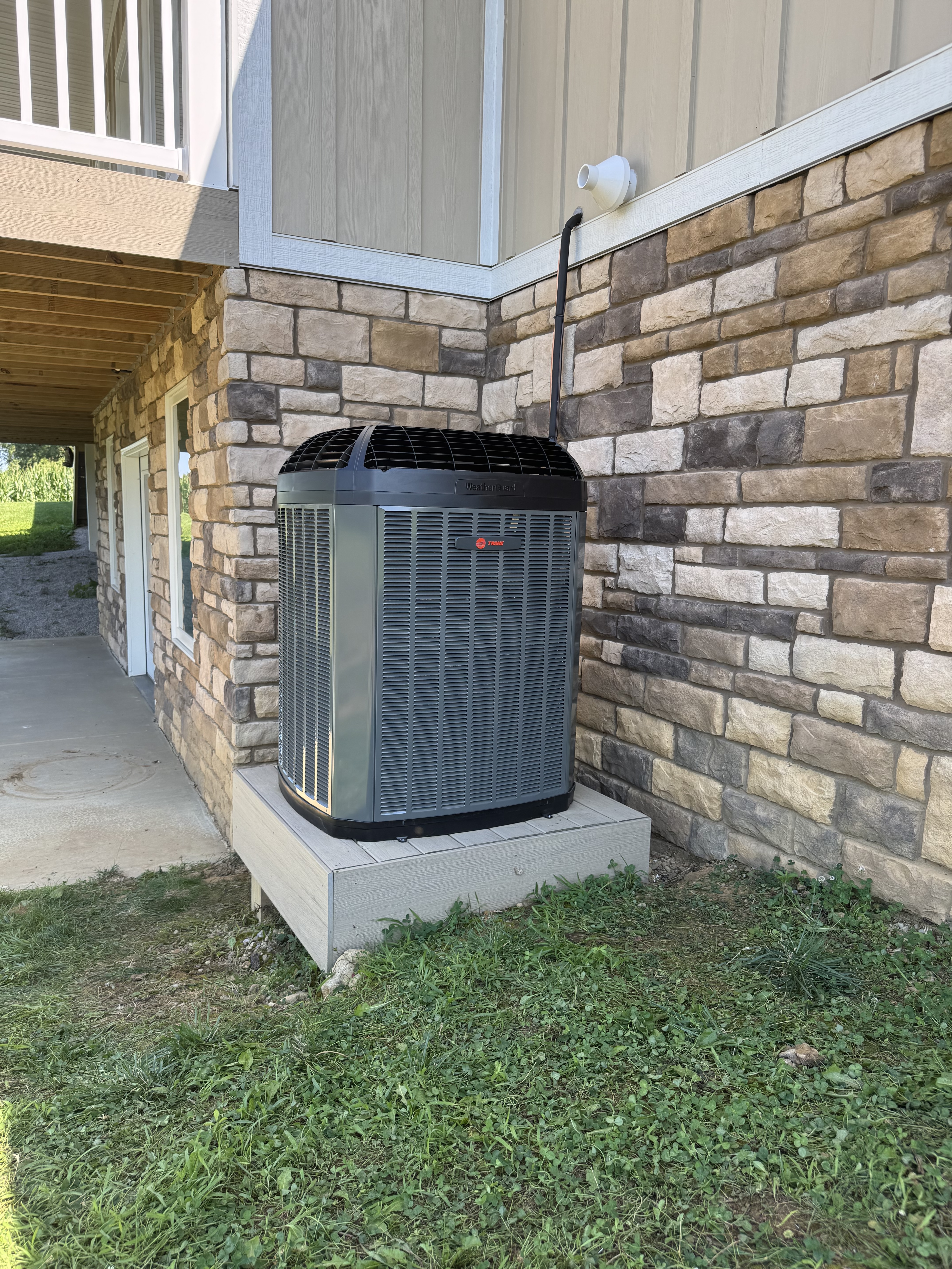 Trane 17 SEER2 multi-stage air conditioner installed at a Nashville, Ohio home